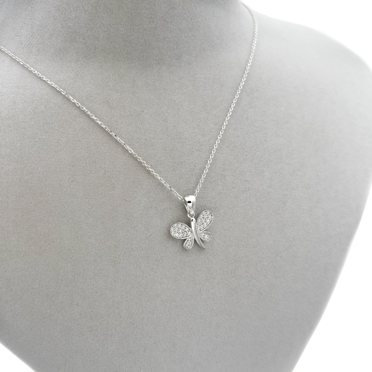 Zirkon Taşlı Kelebek Kolye - Görsel 2