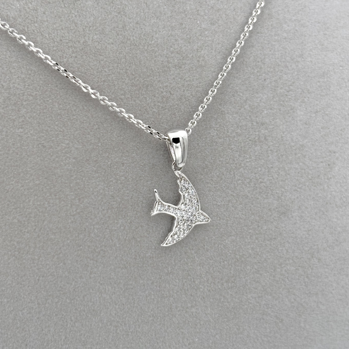 Zirkon Taşlı Kuş Kolye - Görsel 2