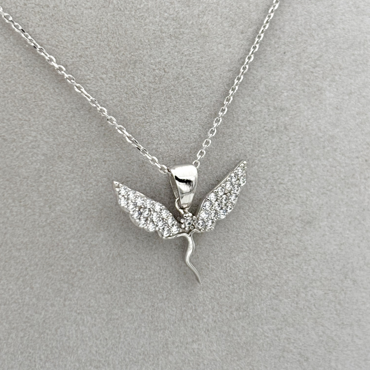 Zirkon Taşlı Melek Kolye