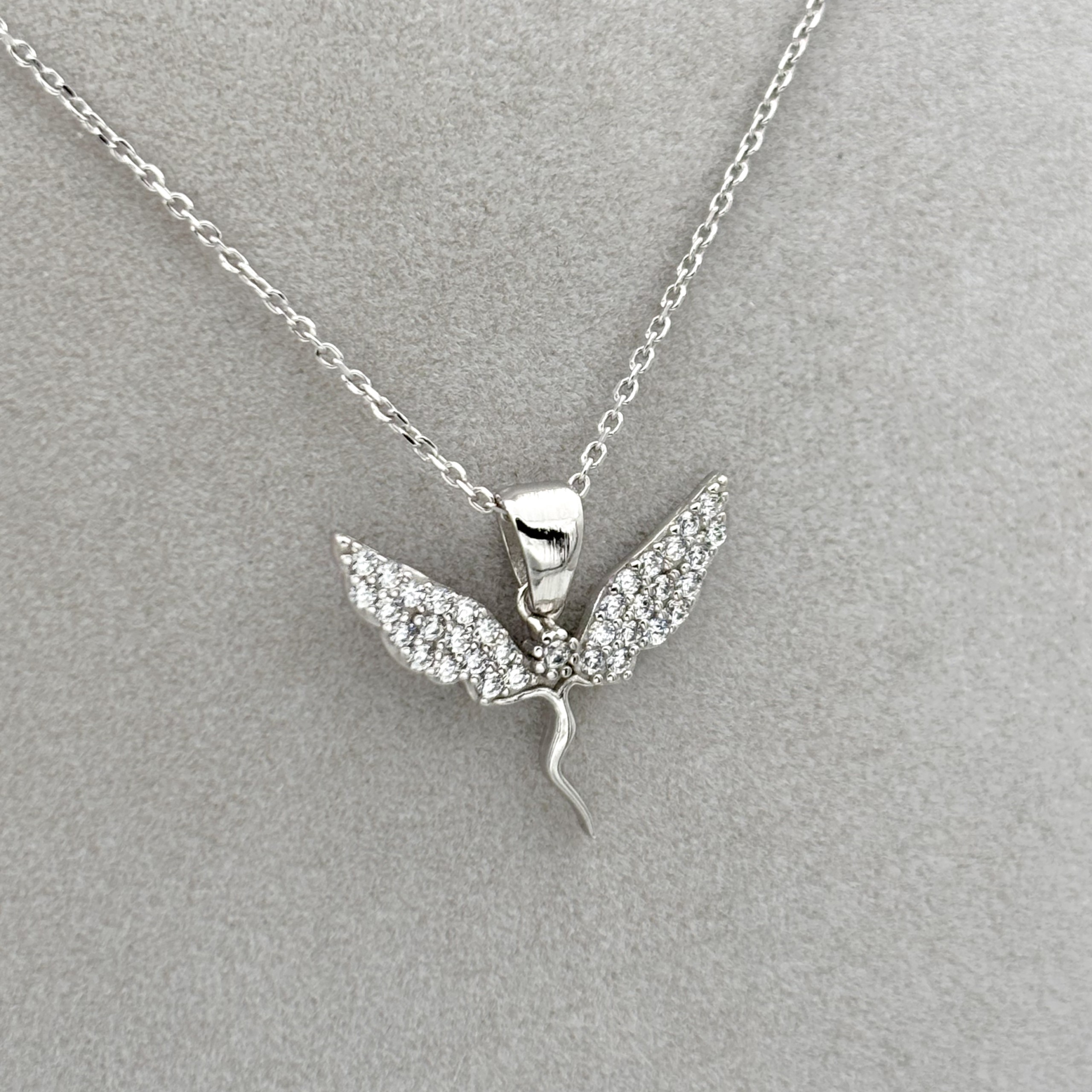 925-ayar-gumus-zirkon-tasli-melek-kolye-agkly38190725-05 Zirkon Taşlı Melek Kolye - Görsel 1