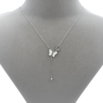 Zirkon Taşlı ve Sedefli Kelebek Y Kolye